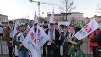 Mitglieder der komba gewerkschaft brandenburg bei der zentralen Kundgebung am 08.03.2011 in Potsdam